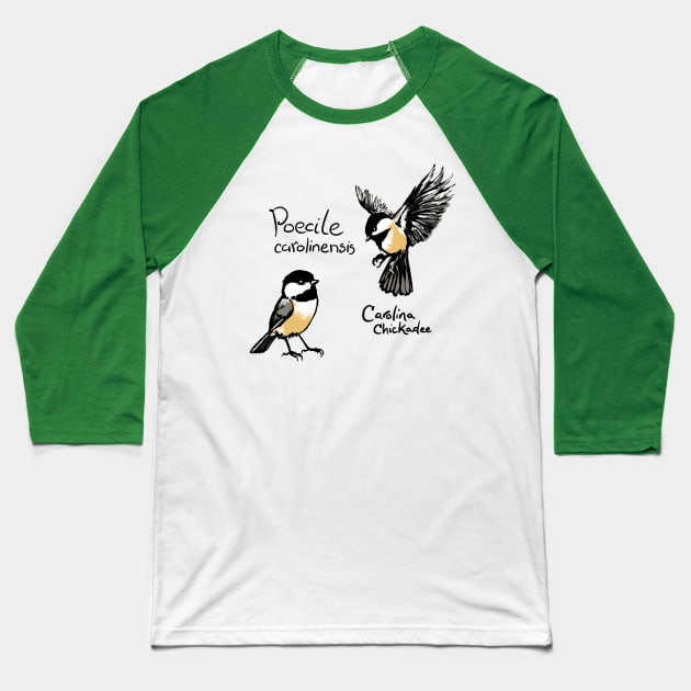 Carolina Chickadee Baseball T-Shirt by Meganopteryx